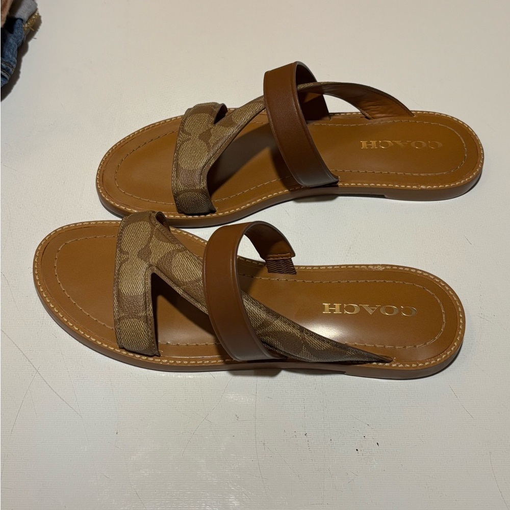 Coach Tan and Brown Women's Sandals
